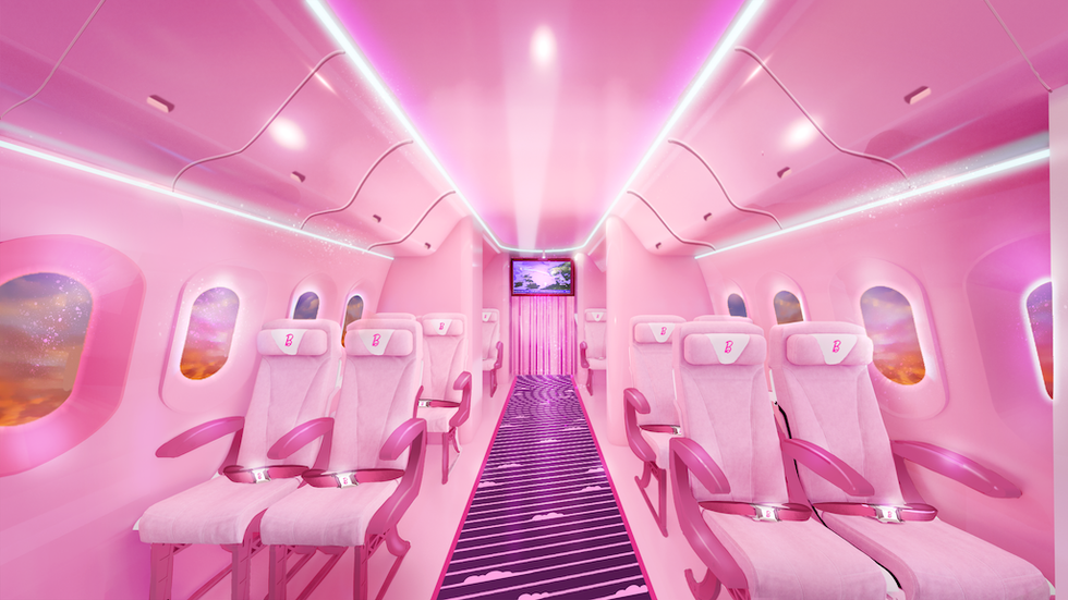 Leisure Expert Group Barbie POV artwork - plane interior