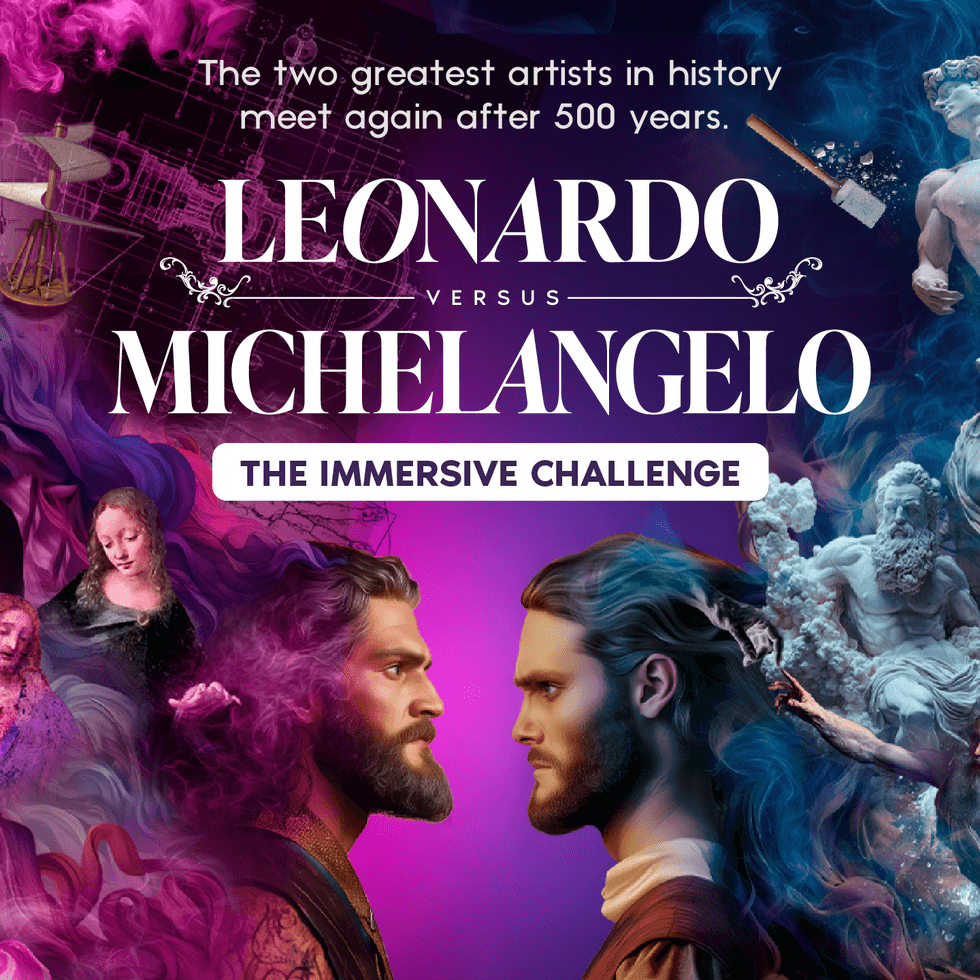 Leonardo Versus Michelangelo: The Immersive Challenge poster at Blumenthal Arts