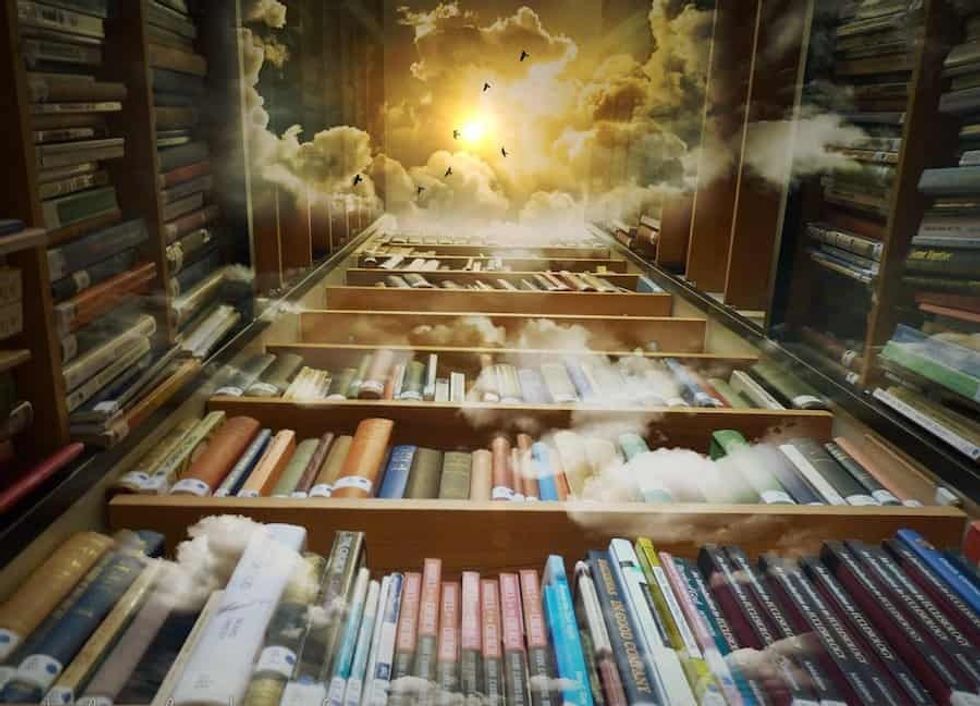 library clouds deep story