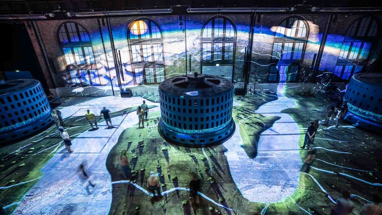 light projections on floor