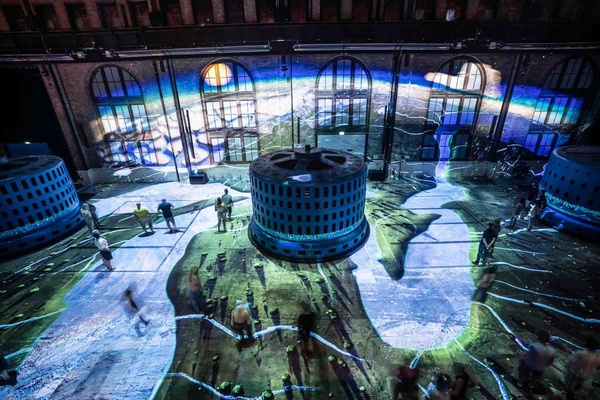 light projections on floor