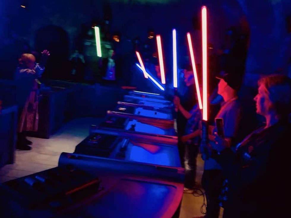 Lightsaber activation at Savi's Workshop. theme park gamification