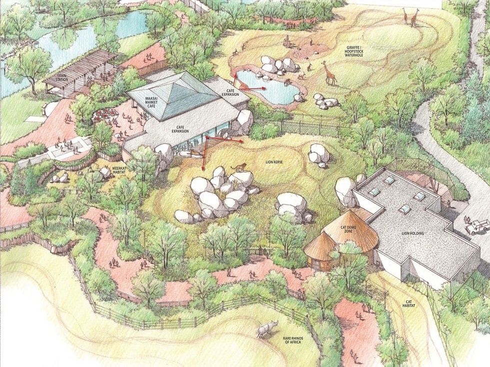 Lion exhibit at Great Plains Zoo.