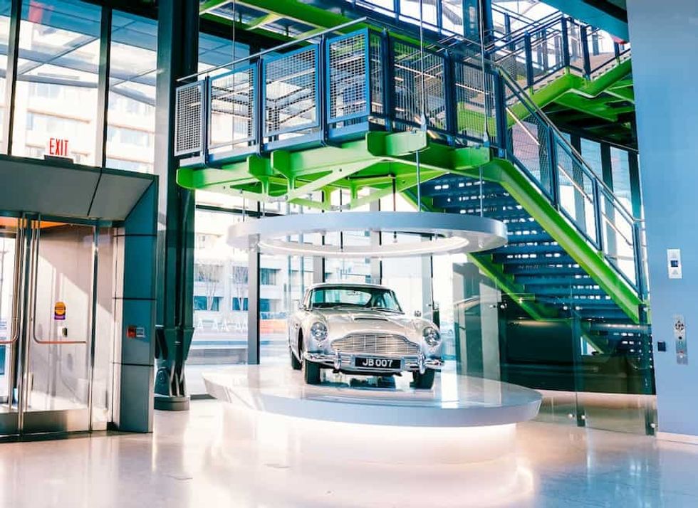 Lobby with Aston Martin