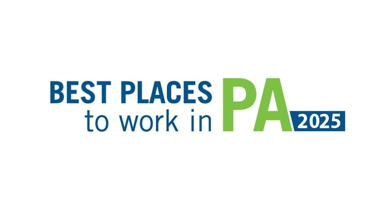 "Logo: Best Places to Work in PA 2025 in blue and green text."
