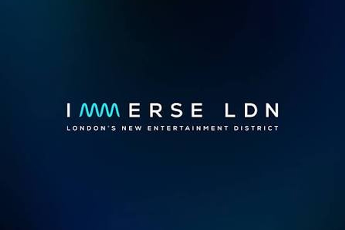Logo for "Immerse LDN" with "London's New Entertainment District" on dark background.