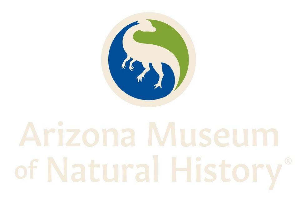 Logo of Arizona Museum of Natural History with a dinosaur silhouette.