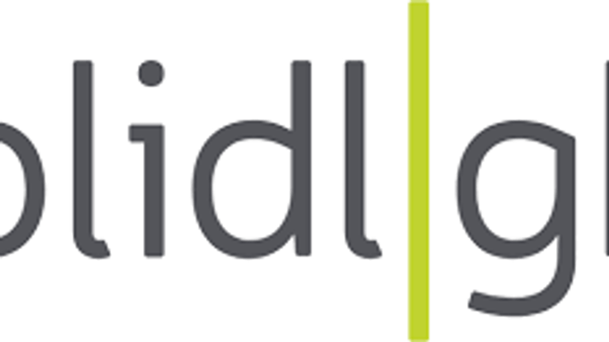 Logo reading "solid light" with a green vertical line separating the words.