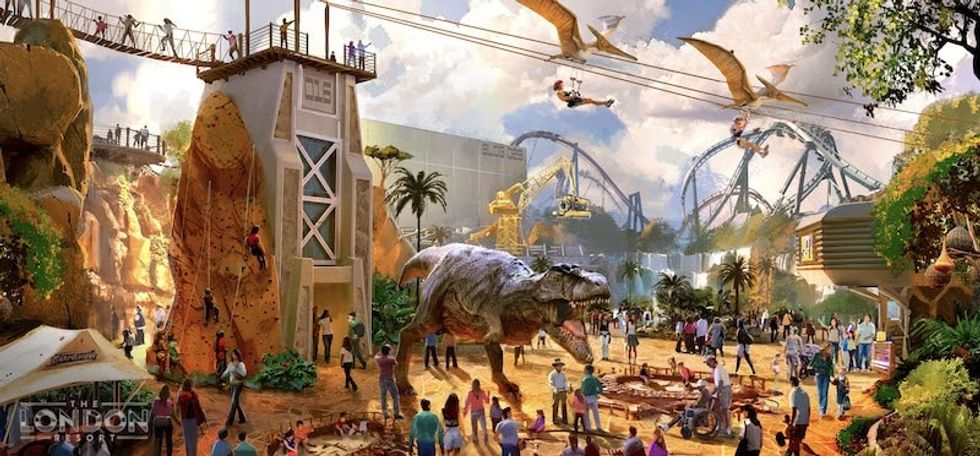 london resort base camp dinosaur land