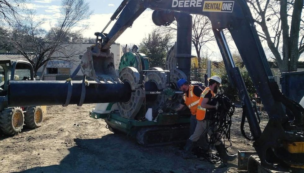 Longhorn Organics laying pipework