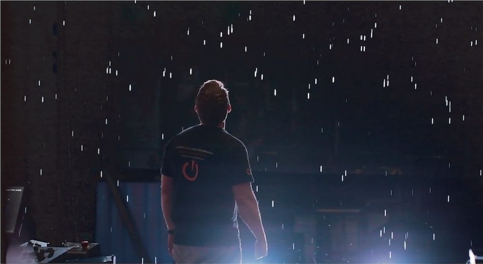 Luminous-Staff-Member-Testing-Rain-System