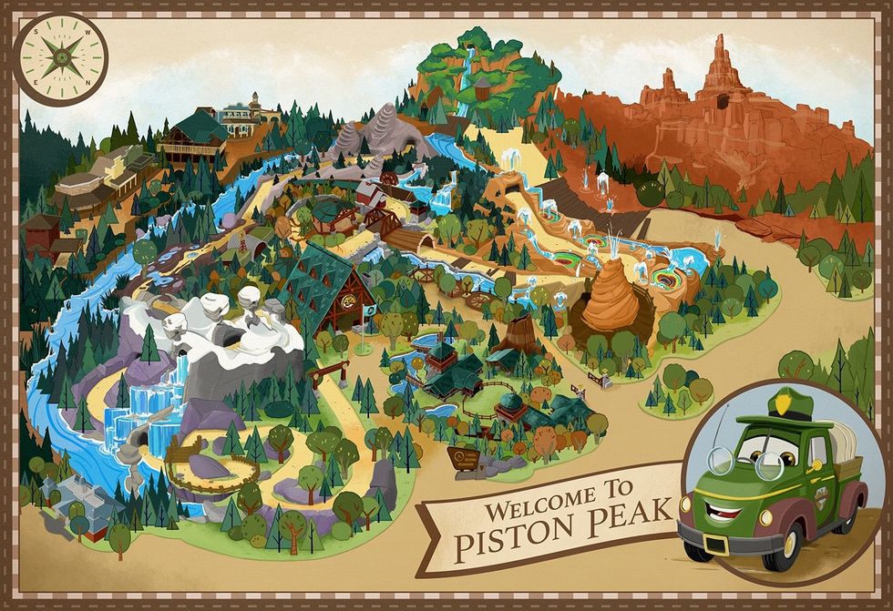 magic kingdom piston peak cars disney