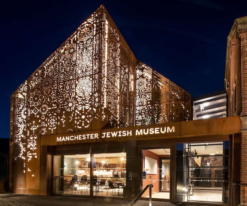 Manchester Jewish Museum night illuminated