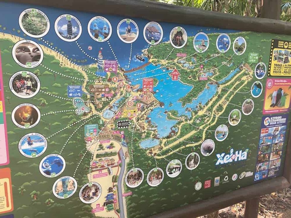 Map of Xel-Ha Waterpark Grupo Xcaret