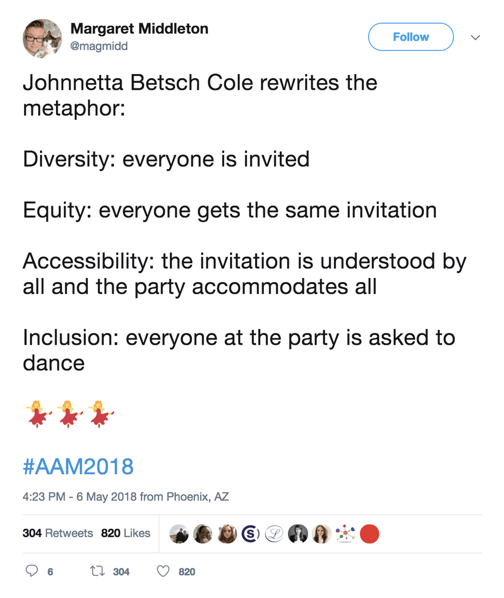 Margaret Middleton DEAI Tweet AAM 2018