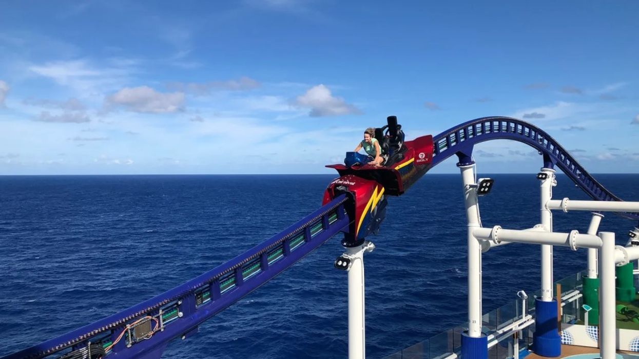 Maurer Rides Bolt roller coaster on Carnival Jubilee courtesy Maurer Rides