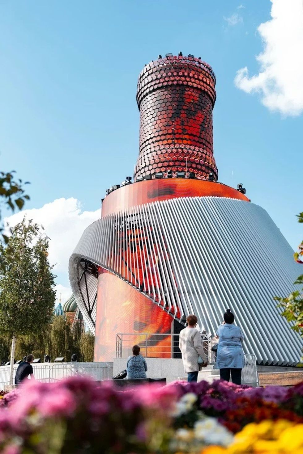 Media Matrexx \u2014 High-Tech Landmark of the Urban Core during the day with people taking photos of it