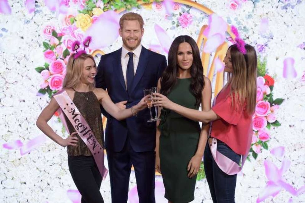 meghan markle prince harry madame tussauds london stag and hen party