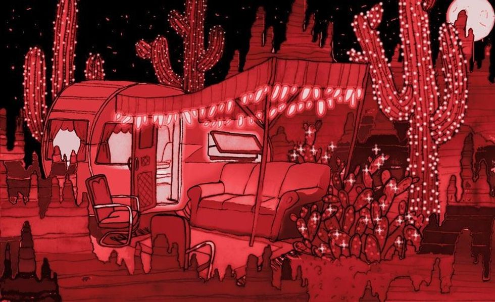 meow wolf Desert-Trailer-Cactus-concept-art-by-Caity-Kennedy