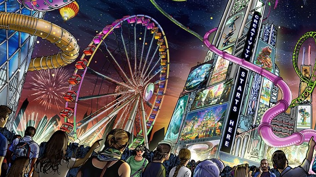 MI Concept concept art for a futuristic city scape themed water and theme park