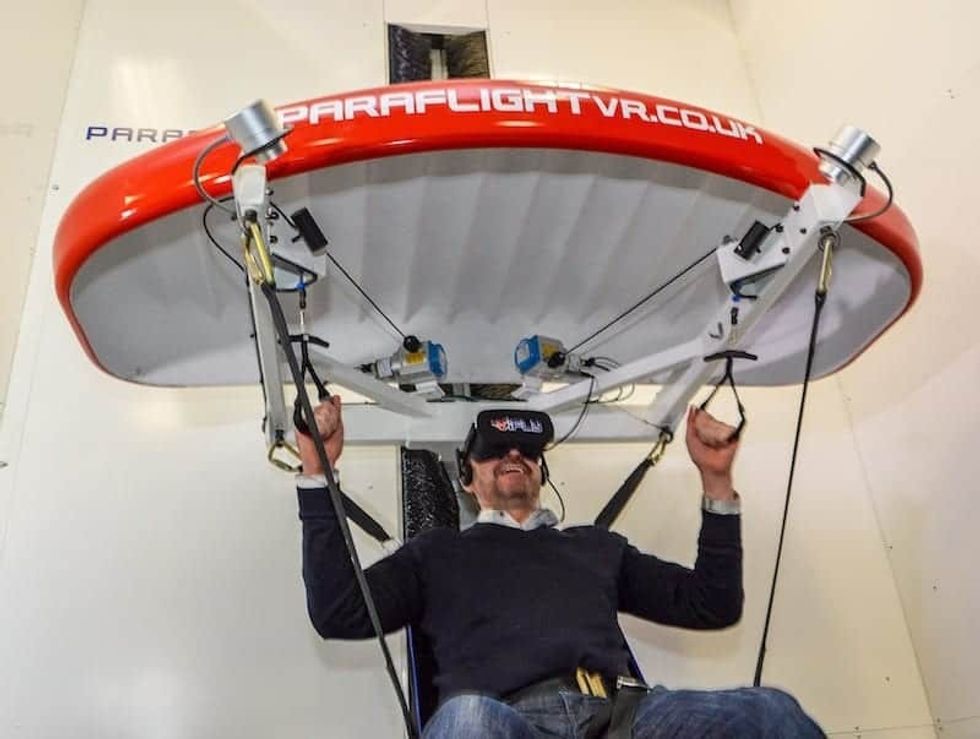 Mike-Calvert-from-Reward-Finance-Group-experiencing-ParaflightVR-Paradrop-at-iFly-Basingstoke