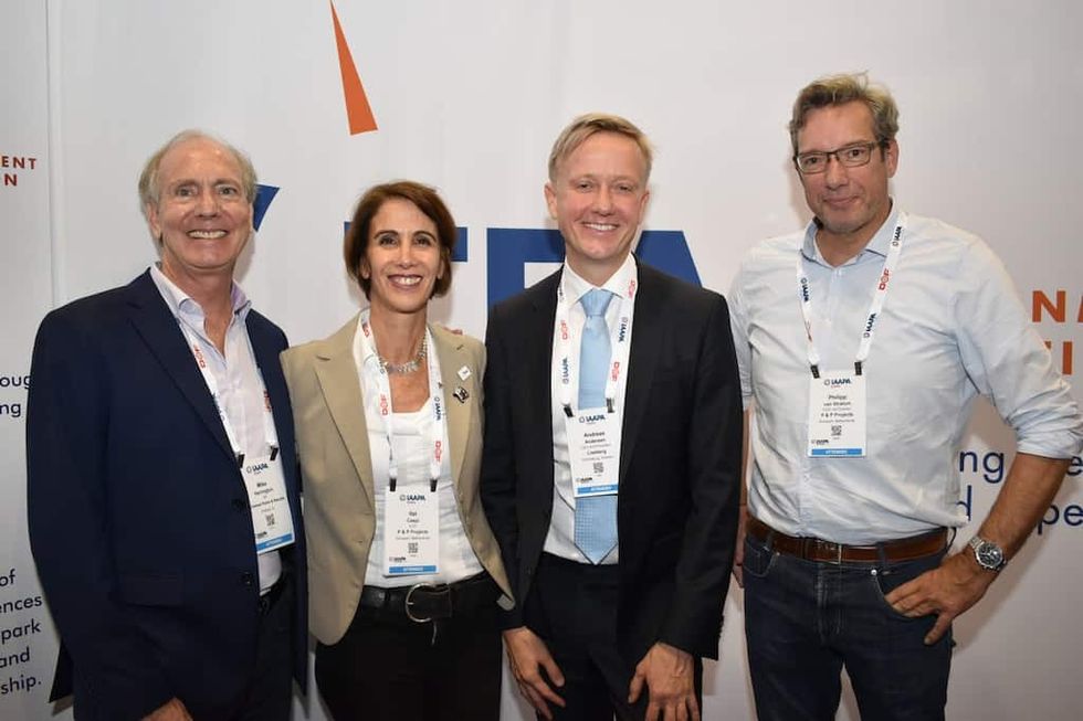 Mike Harrington (VP Engineering & Safety, Universal Creative), Ifat Caspi (CCO, P&P Projects), Andreas Andersen (CEO, Liseberg) and Philipp van Stratum (CEO, P&P Projects)