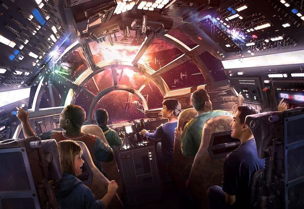 Millennium Falcon ride nterior star wars galaxys edge