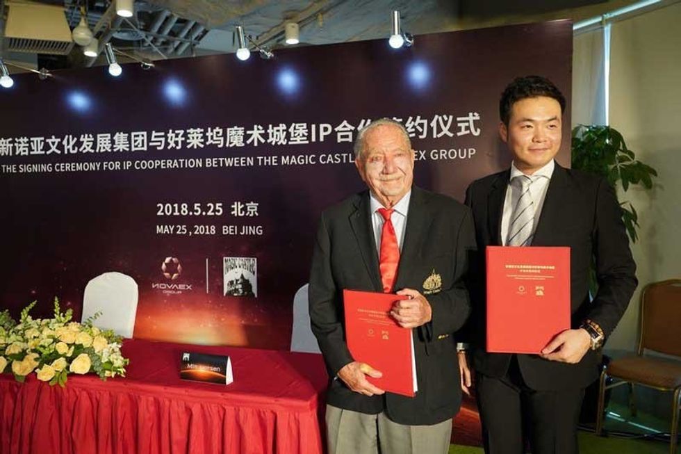 Milt Larsen The Magic Castle and Jason Zheng Novaex sign licensing agreement for China
