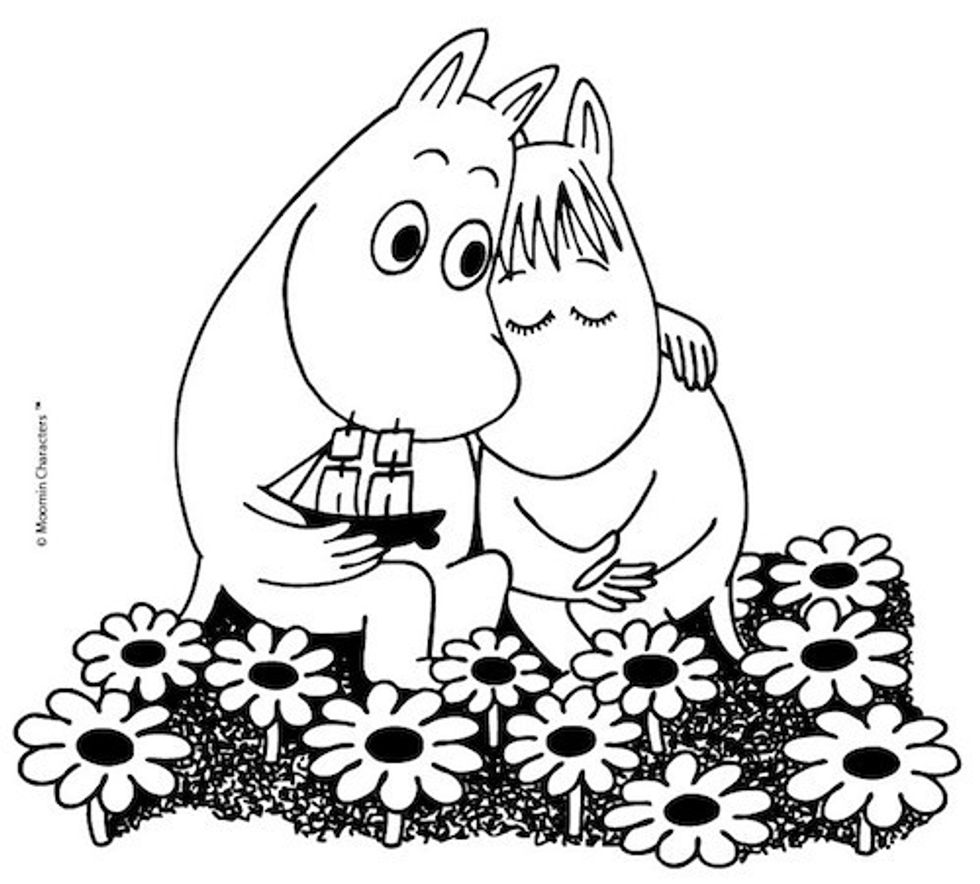 moomin love with flowers