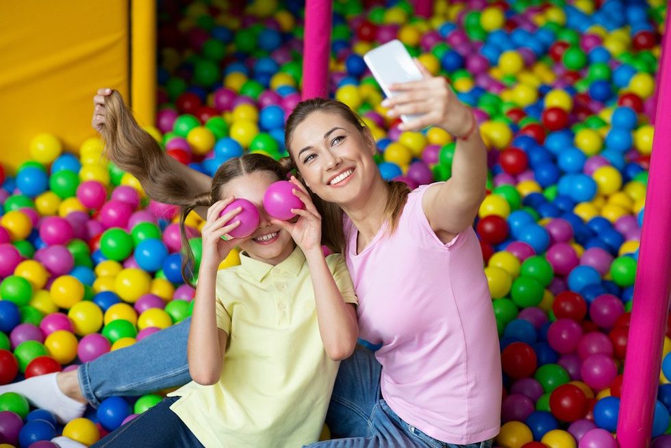 Mother and daughter at FEC ball pit guest data