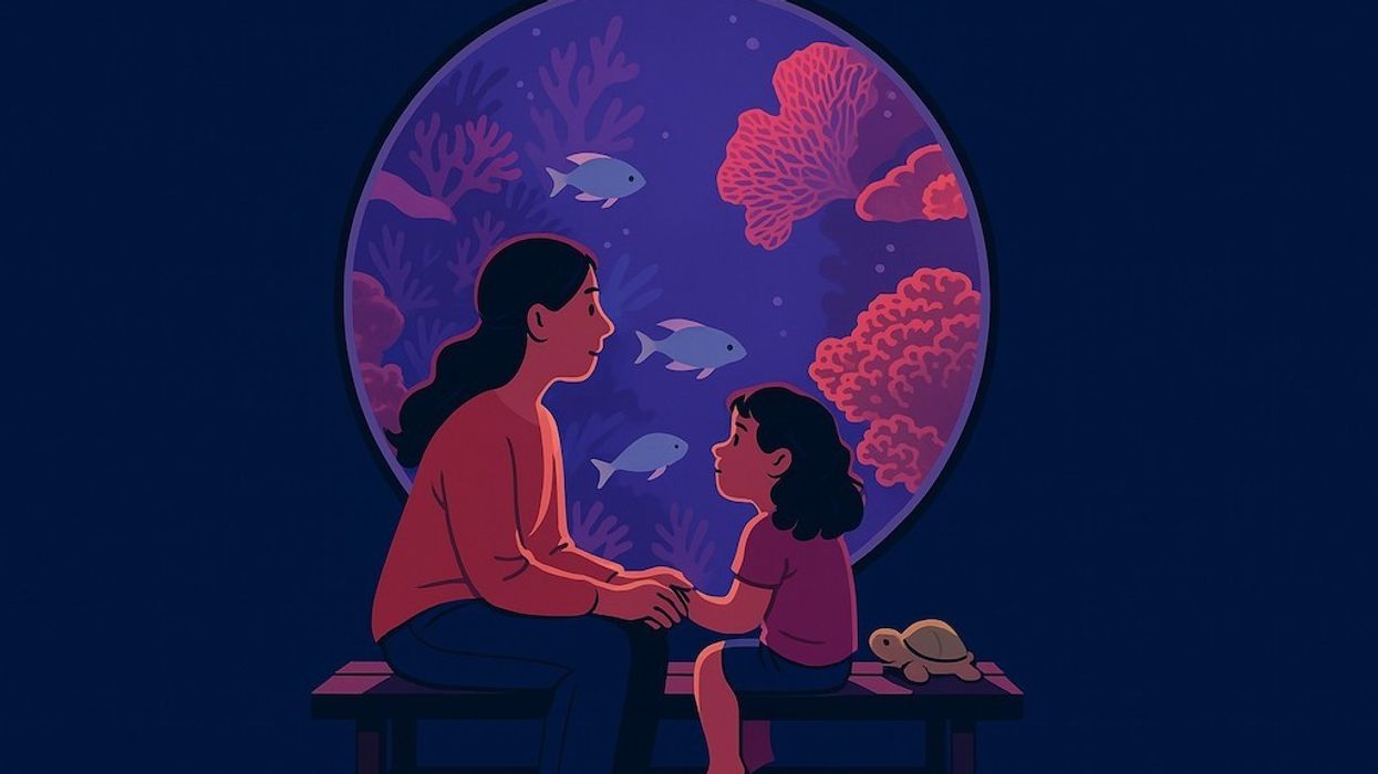 Mother and Daughter at the Aquarium