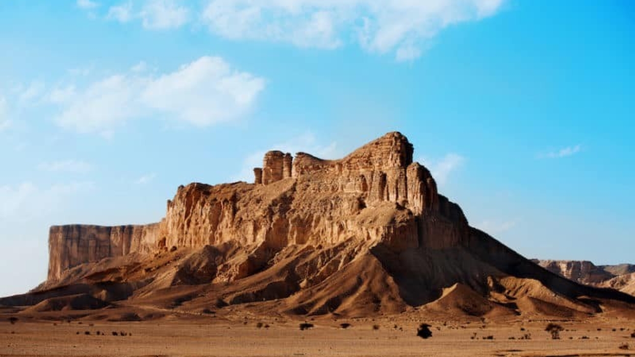Mountain at the site of the Qiddiya giga-project