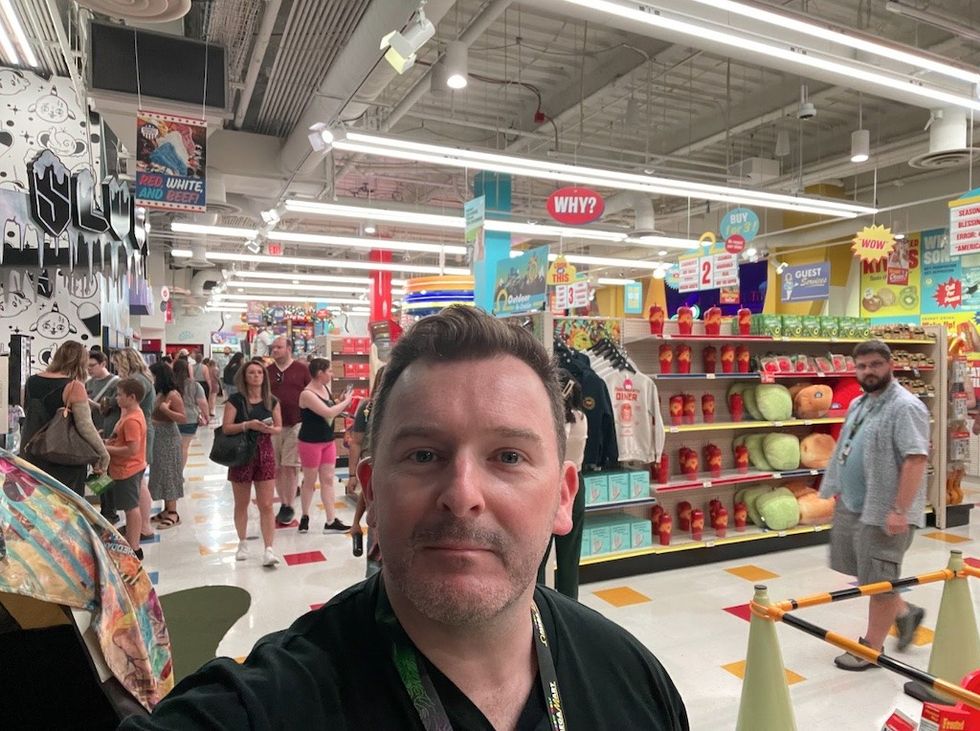 Moynihan pictured at Omega Mart, by Meow Wolf in Las Vegas Immersive media talent