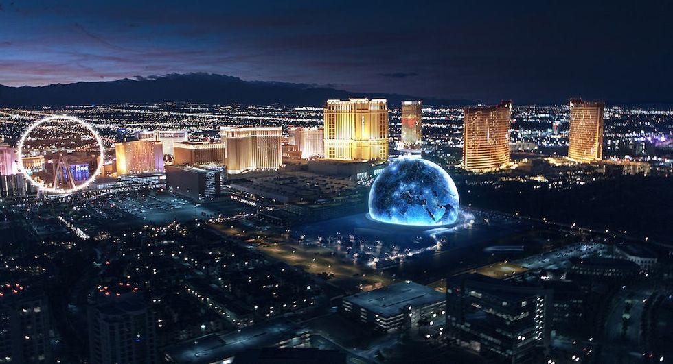 MSG Sphere in Las Vegas Skyline Render
