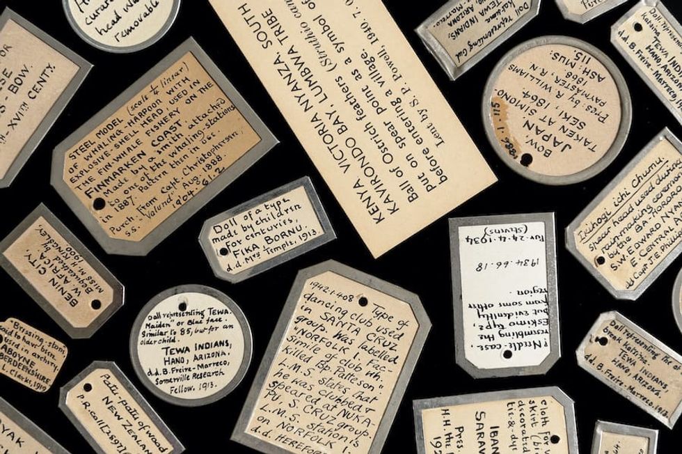 Museum labels Pitt Rivers