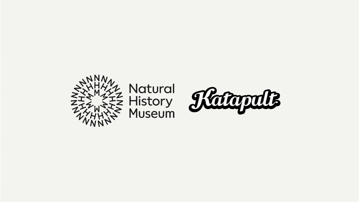 Natural History Museum logo and "Katapult" text on a light background.