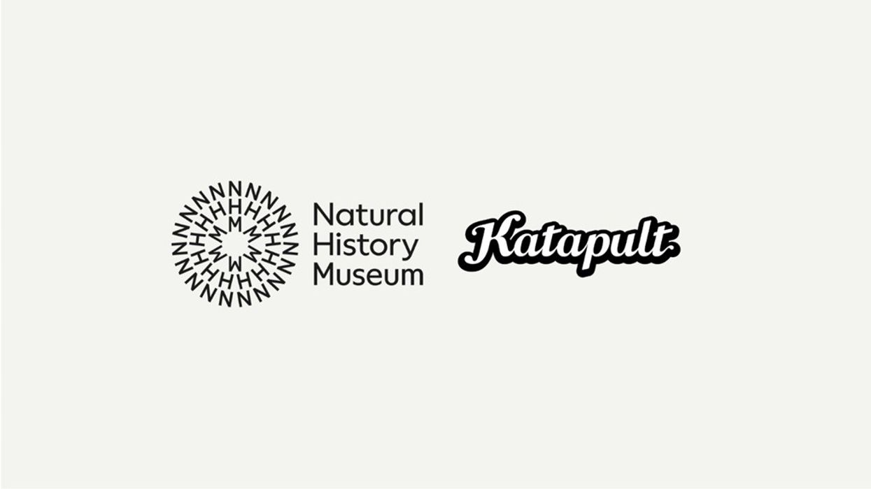 Natural History Museum logo and "Katapult" text on a light background.