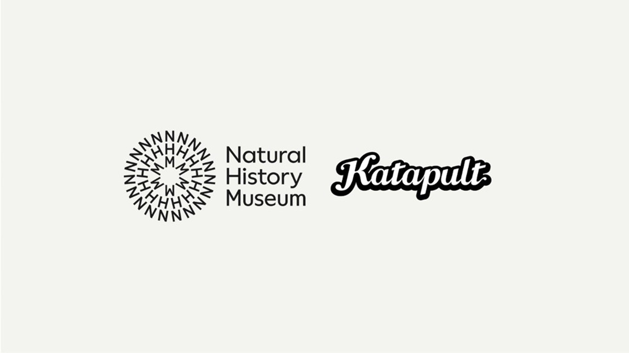 Natural History Museum logo and "Katapult" text on a light background.