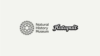 Natural History Museum logo and "Katapult" text on a light background.