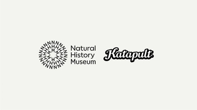 Natural History Museum logo and "Katapult" text on a light background.