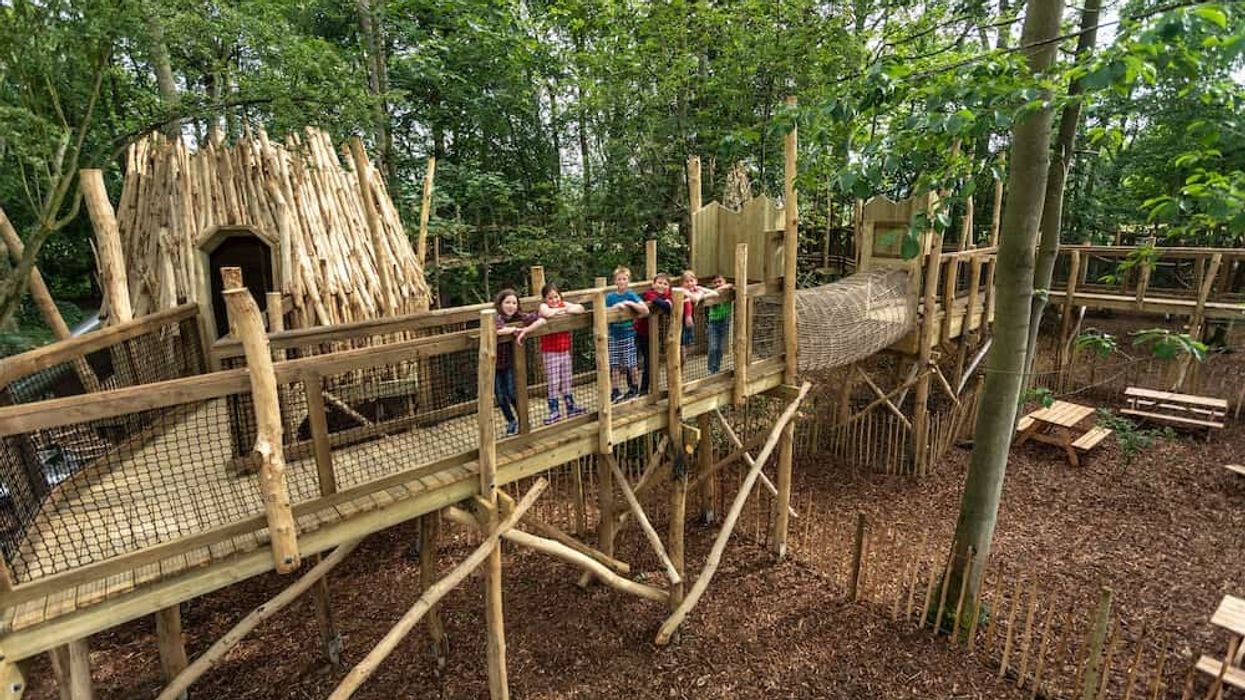 natural playground equipment at Skelf Island, Castle Howard