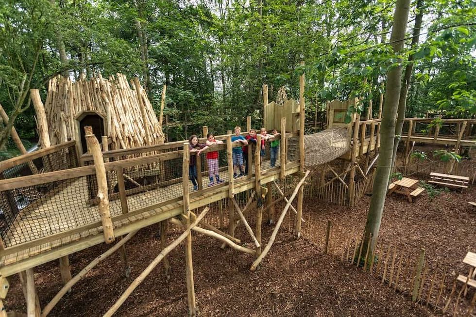 natural playground equipment at Skelf Island, Castle Howard