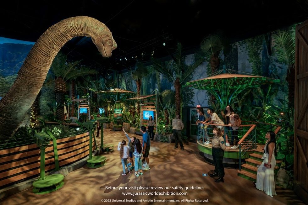 neon Jurassic World Exhibition scene