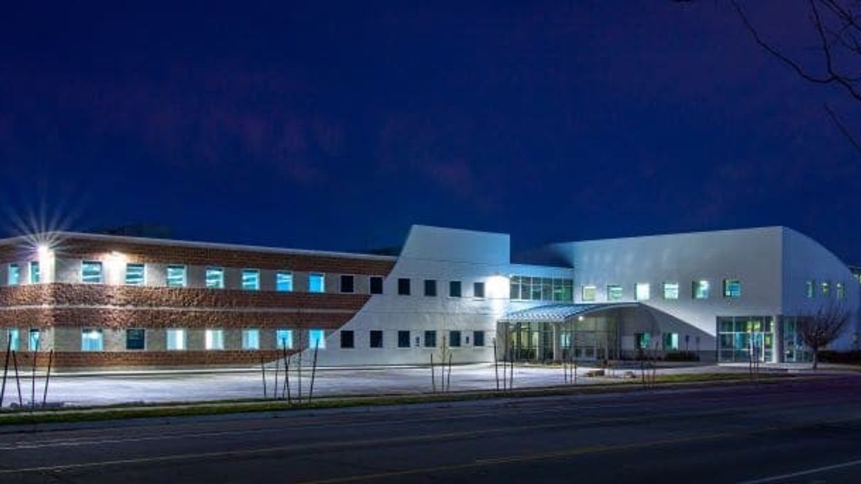 Night time at Listen Technologies' office building