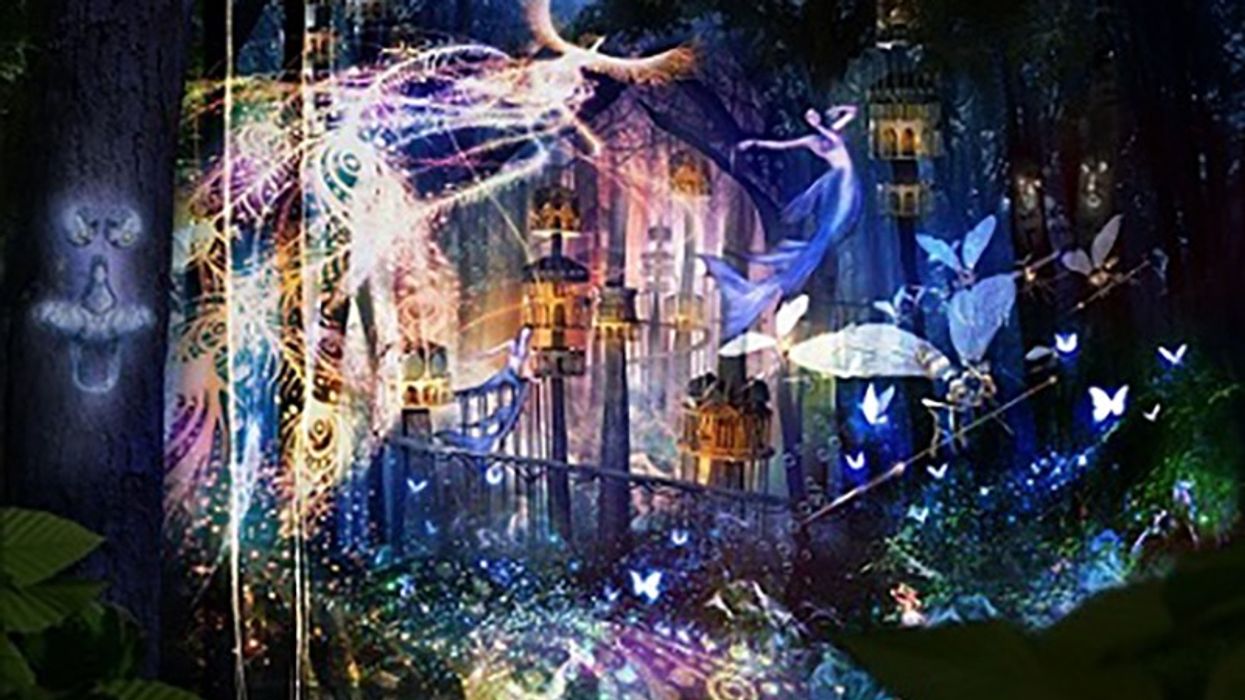 nijigen no mori anime park japan projection mapping