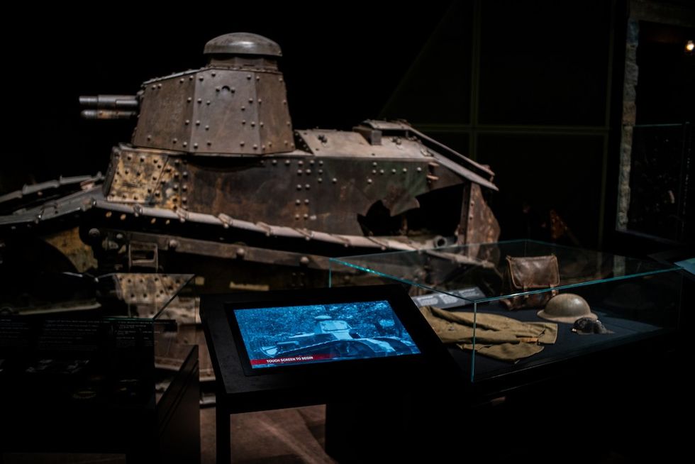 Old tank and war artifacts displayed at the National WWI Museum and Memorial