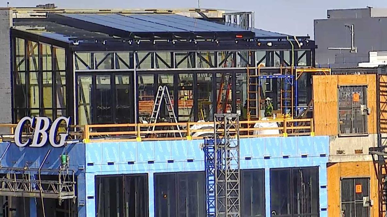 openaire enclosure under construction at Washington MOXY by Marriott hotel