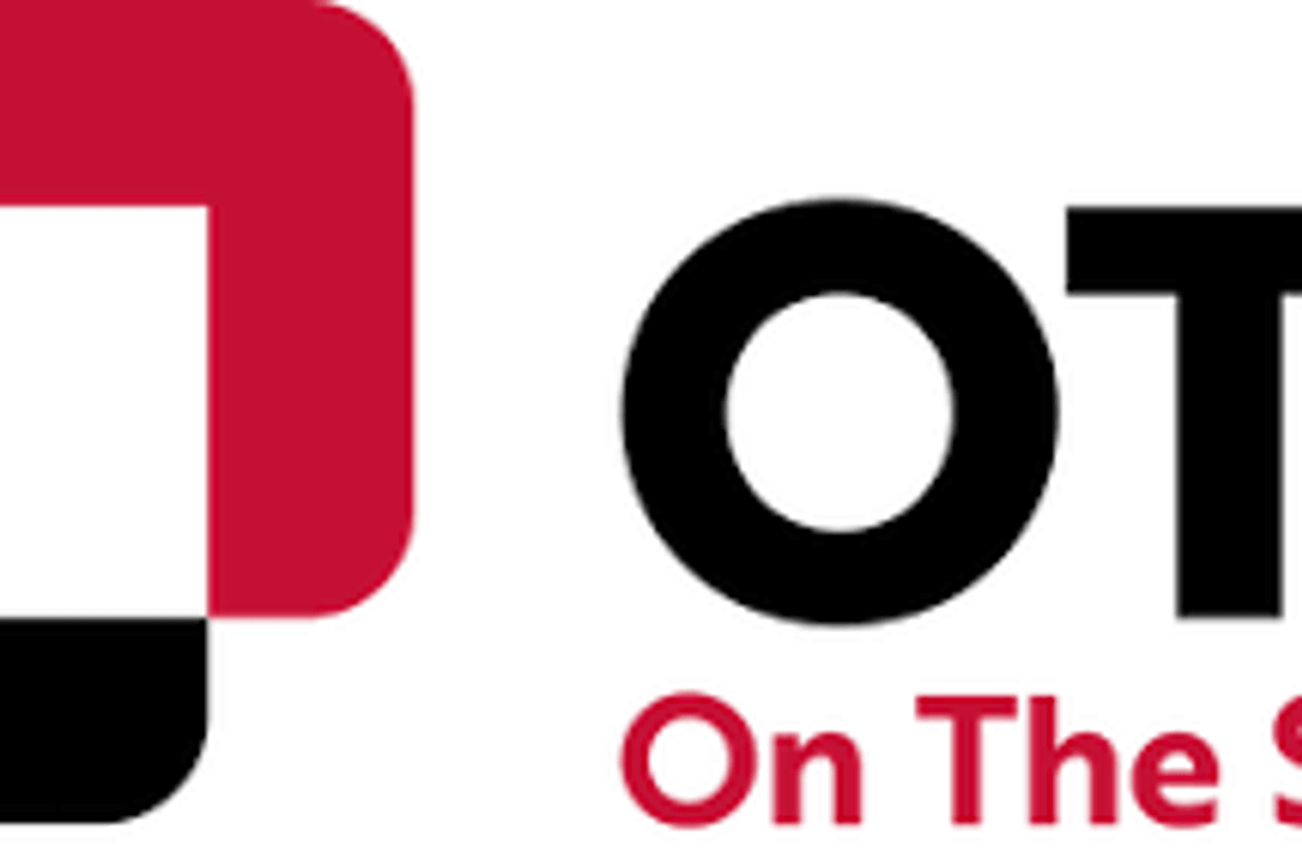 "OTS On The Stage" logo with red and black square design.