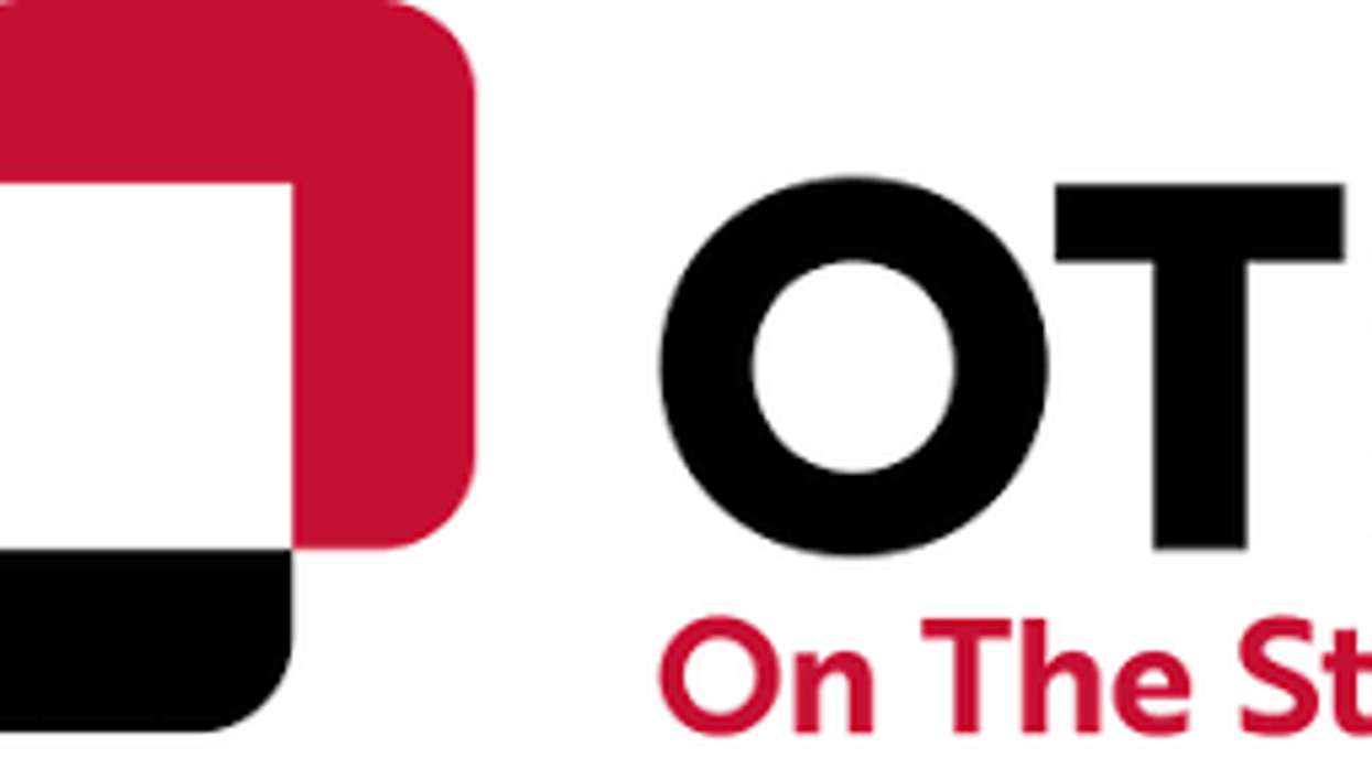 "OTS On The Stage" logo with red and black square design.