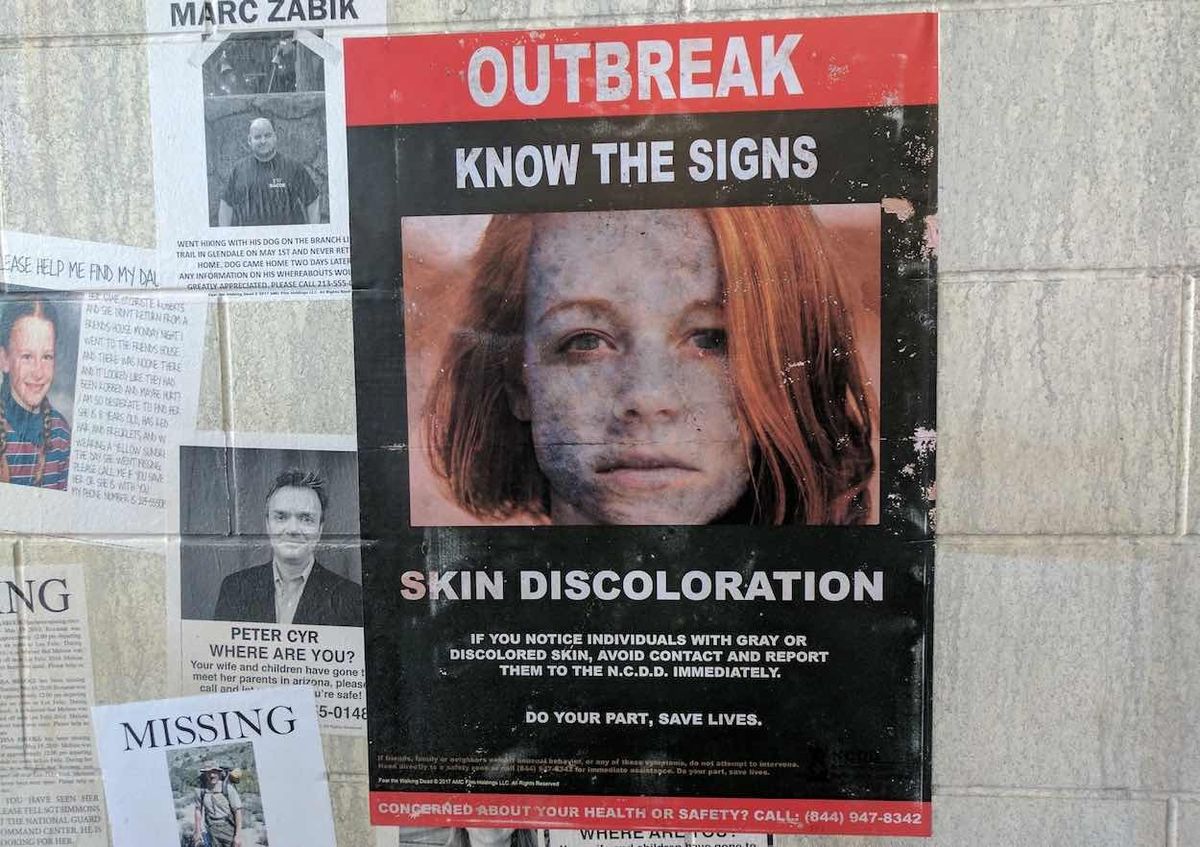outbreak poster at fear the walking dead survival fremont street experience